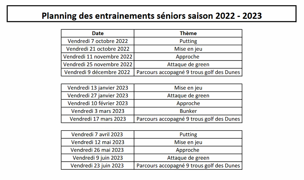 Cours seniors 2022 2023